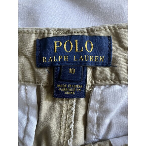 Polo Ralph Lauren Boys Chino Tan Pants Flat Front Size 10 - Picture 3 of 10